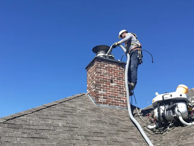 Dedicated Port Orange Chimney Sweep team member cleaning a chimney in Port Orange, FL