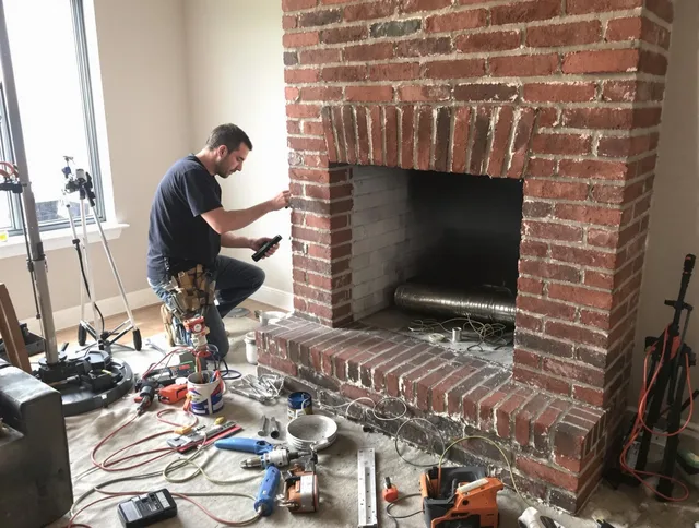 Port Orange Chimney Sweep specialist finalizing chimney liner service in Port Orange, FL