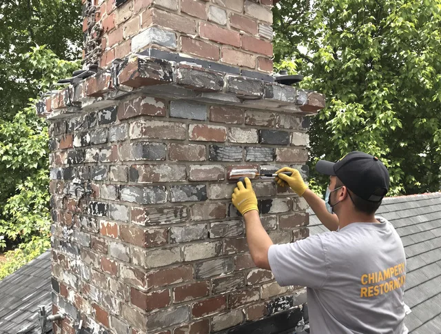 In-progress chimney restoration by Port Orange Chimney Sweep in Port Orange, FL