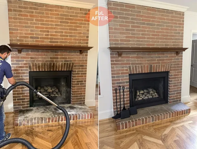 Port Orange Chimney Sweep carefully sanitizing a fireplace in Port Orange, FL