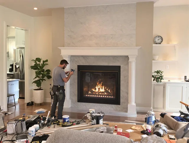 Newly installed fireplace by Port Orange Chimney Sweep in Port Orange, FL